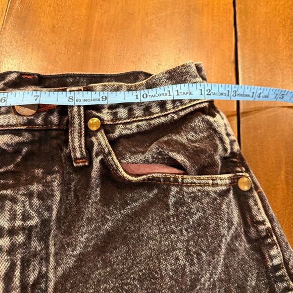 Wrangler Jeans High Rise Raw Hem Red Acid Wash Sz 3 Cowboycore Vintage USA Made - Picture 13 of 16